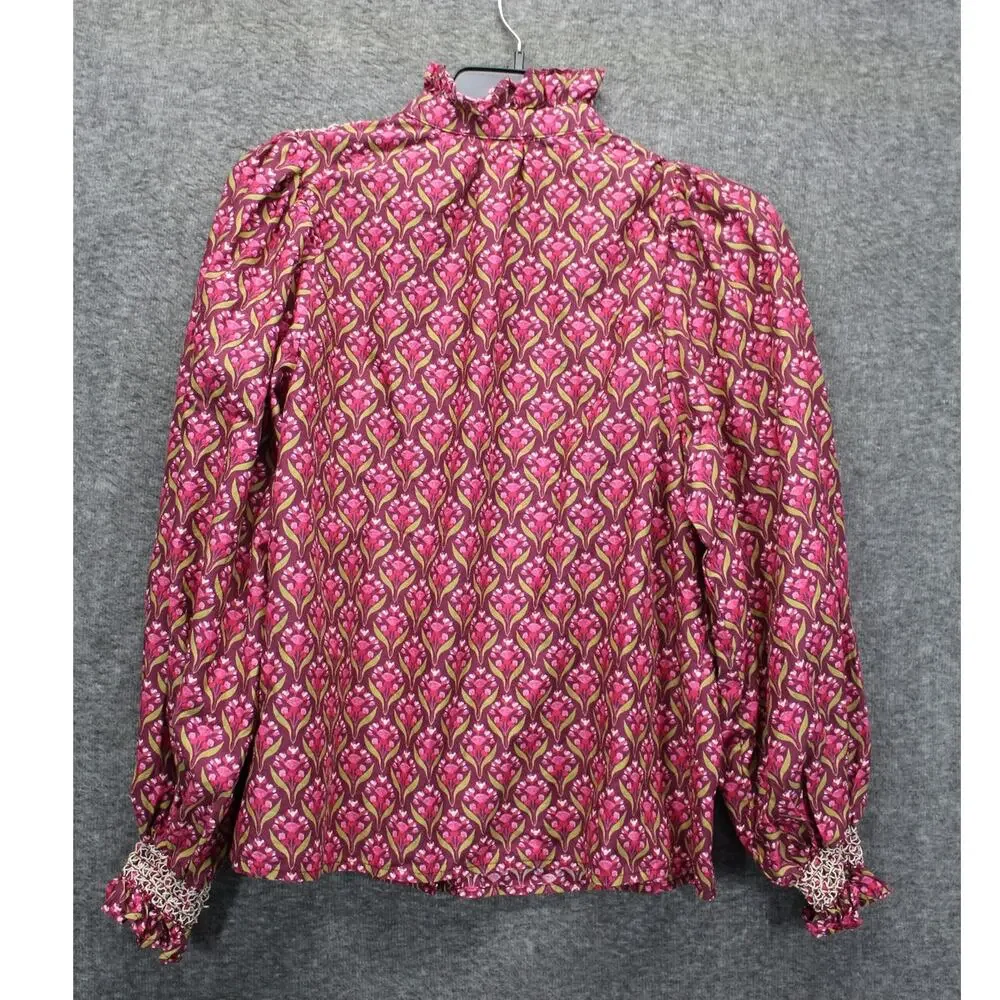 Entro Floral Yoked Long Sleeve Top Size Small - Picture 3 of 8
